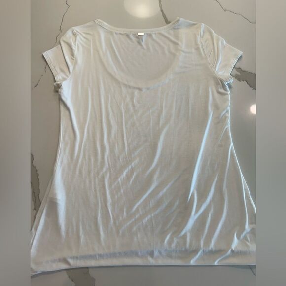 White House Black Market snake skin print T-shirt size M - Picture 2 of 8